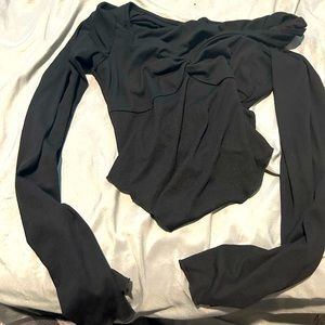 Cropped Shirt. Black. Medium. SHEIN.